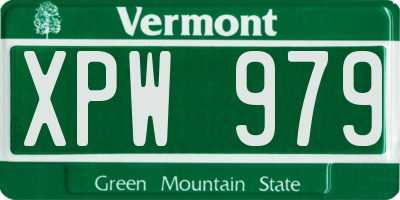 VT license plate XPW979