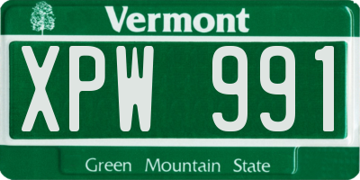 VT license plate XPW991