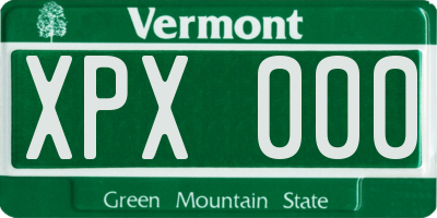 VT license plate XPX000