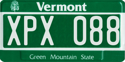 VT license plate XPX088