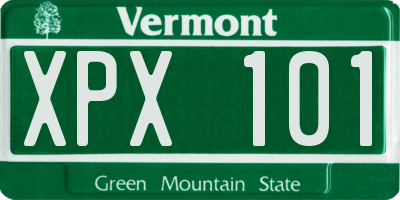 VT license plate XPX101