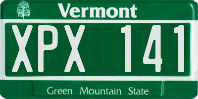 VT license plate XPX141