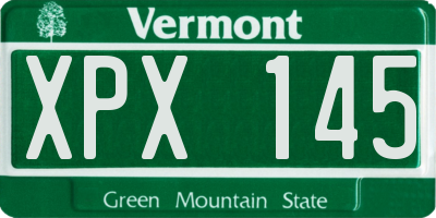 VT license plate XPX145