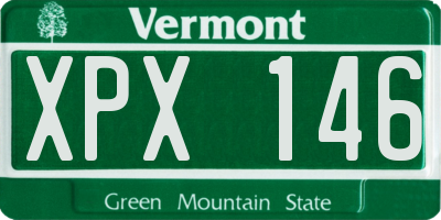 VT license plate XPX146