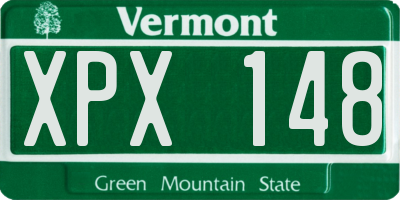 VT license plate XPX148