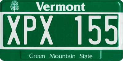 VT license plate XPX155