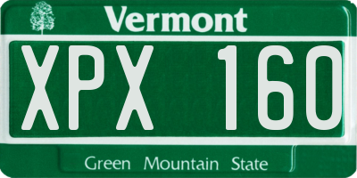 VT license plate XPX160
