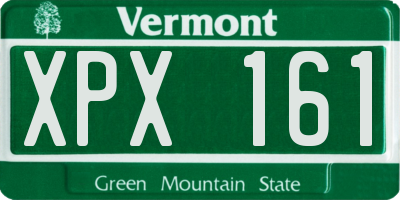 VT license plate XPX161