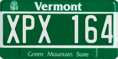 VT license plate XPX164