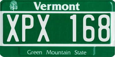 VT license plate XPX168