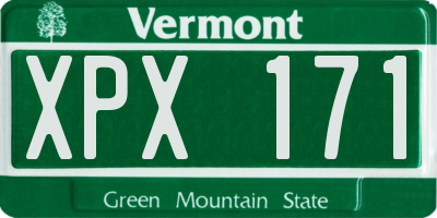 VT license plate XPX171