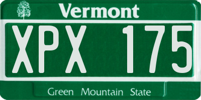 VT license plate XPX175