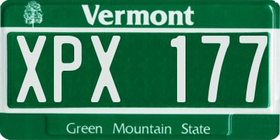 VT license plate XPX177