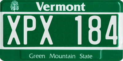 VT license plate XPX184