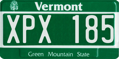 VT license plate XPX185
