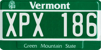 VT license plate XPX186
