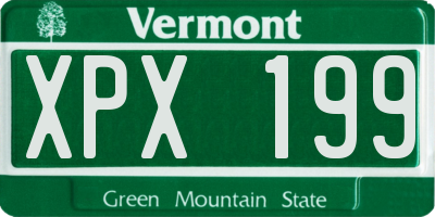 VT license plate XPX199
