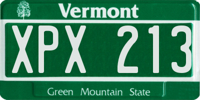 VT license plate XPX213