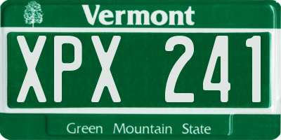 VT license plate XPX241