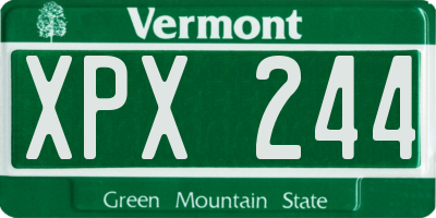 VT license plate XPX244