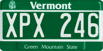 VT license plate XPX246