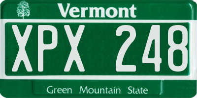 VT license plate XPX248