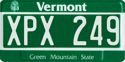 VT license plate XPX249