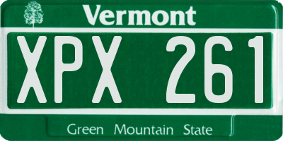 VT license plate XPX261