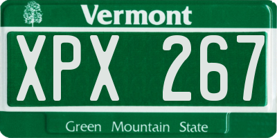 VT license plate XPX267