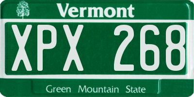 VT license plate XPX268