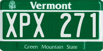 VT license plate XPX271