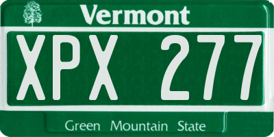 VT license plate XPX277