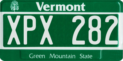 VT license plate XPX282
