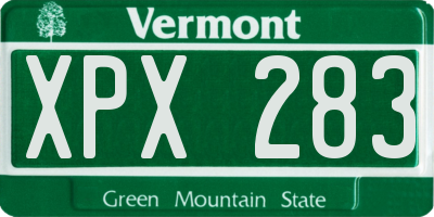 VT license plate XPX283