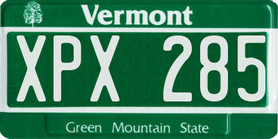 VT license plate XPX285