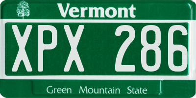 VT license plate XPX286