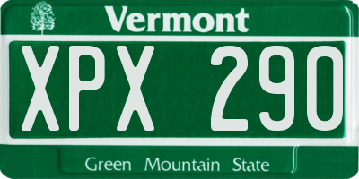 VT license plate XPX290