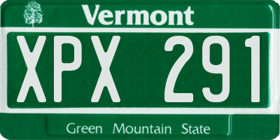VT license plate XPX291