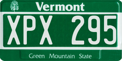 VT license plate XPX295