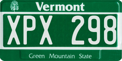VT license plate XPX298