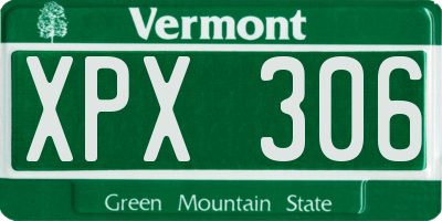 VT license plate XPX306