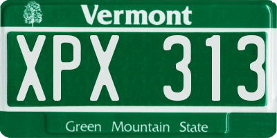 VT license plate XPX313