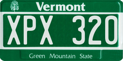 VT license plate XPX320