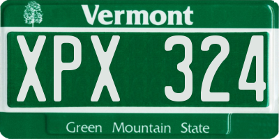 VT license plate XPX324