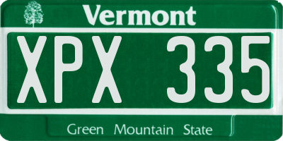 VT license plate XPX335