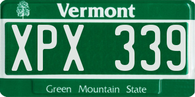 VT license plate XPX339