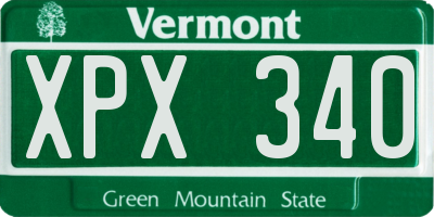 VT license plate XPX340