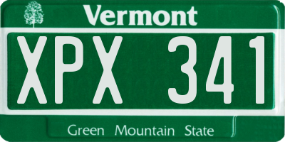 VT license plate XPX341