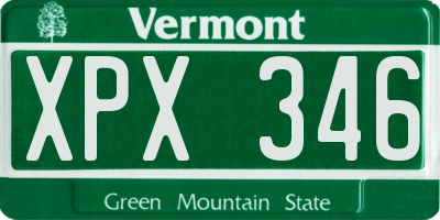 VT license plate XPX346