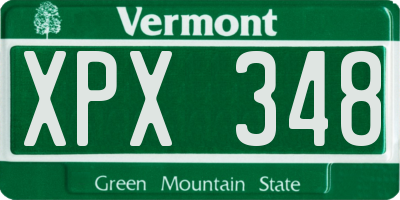 VT license plate XPX348